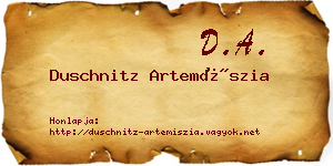 Duschnitz Artemíszia névjegykártya
